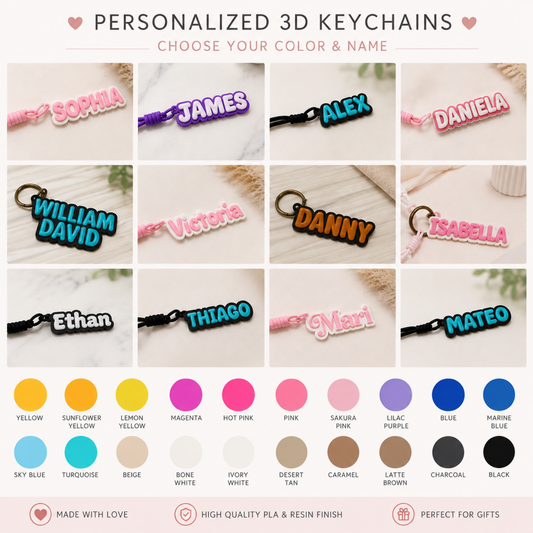 Personalized Bubble Letter Keychain