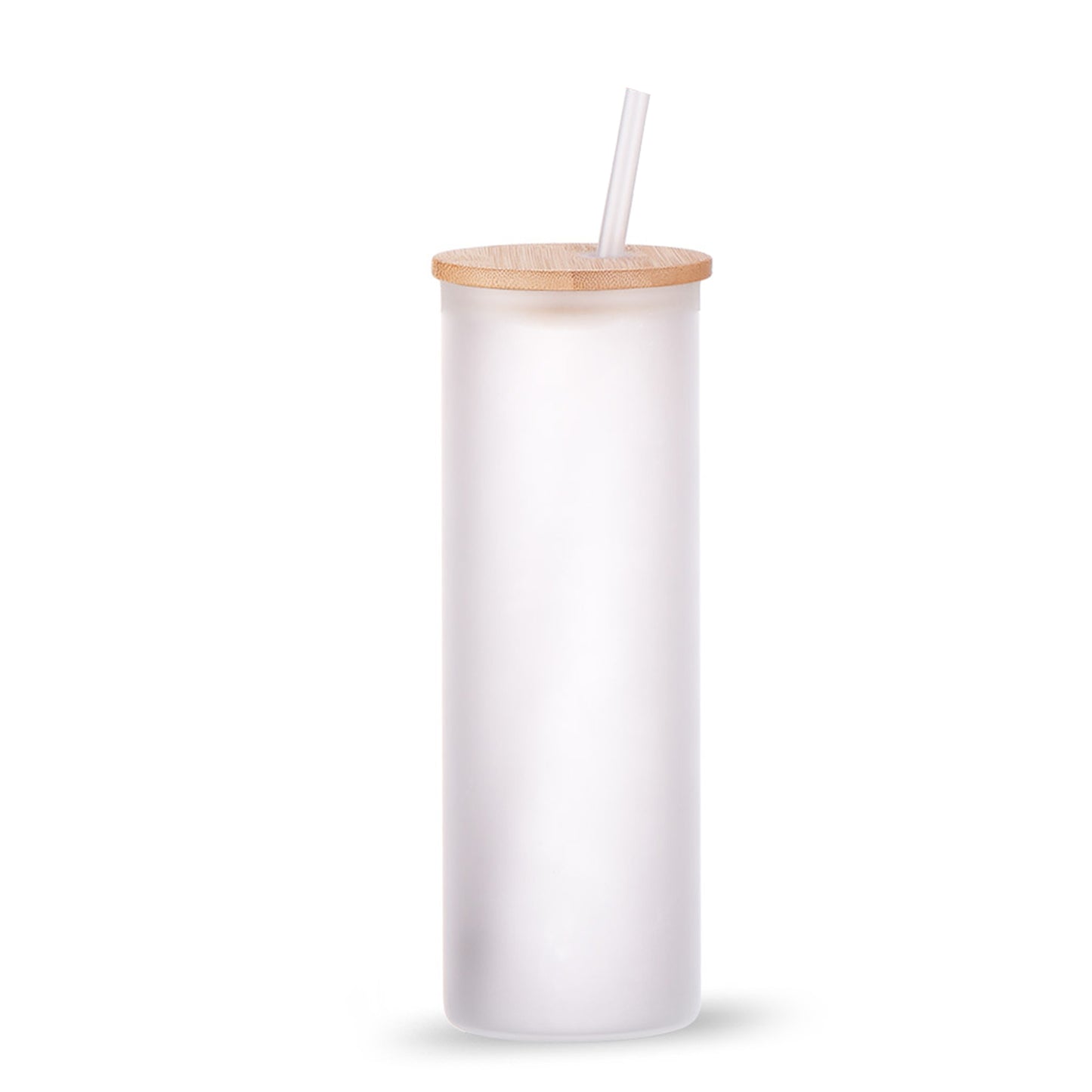 Personalized Frosted Glass Tumbler – 17 oz | Bamboo Lid & Glass Straw